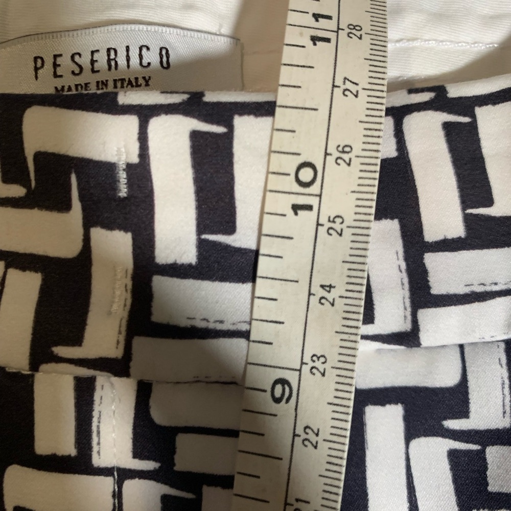 Perserico trouser straight leg ankle pant. Charcoal/white. Size 46 (US 10). - Picture 13 of 16